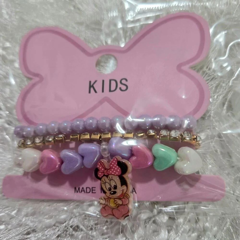Kids Lot of 12 Minnie Style 3pcs Girl Bracelet Set